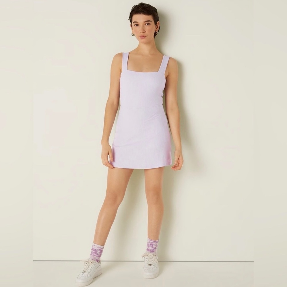 Victoria’s Secret PINK | Ribbed Square Neck‎ Active Dress | Built-In Shorts | XL